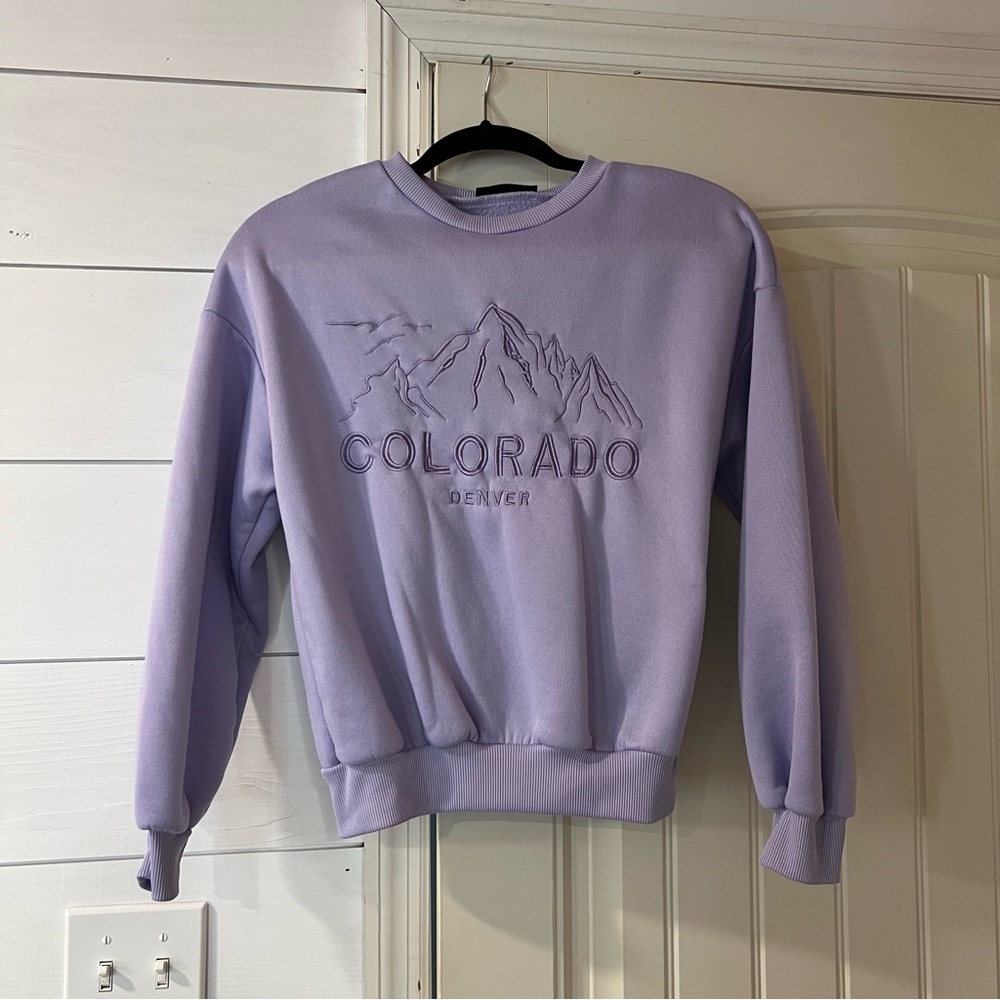 SHEIN Lavender Colorado Sweatshirt